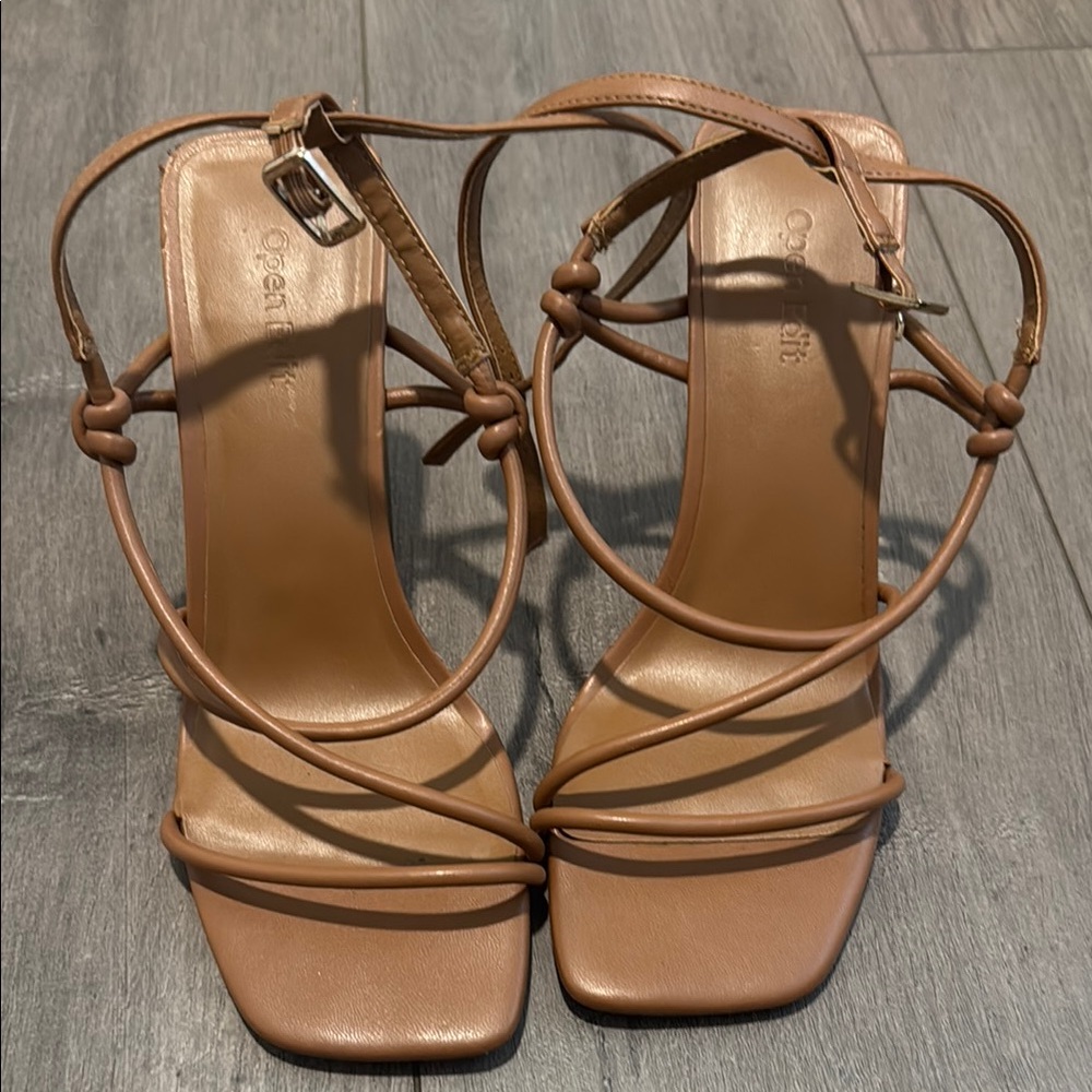 Open Edit Rachel Tan Strappy Sandals Size 7